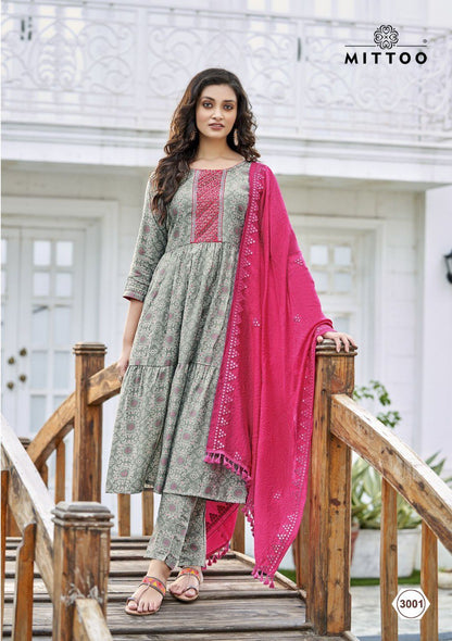 Parampara Mittoo Chanderi Viscose Readymade Anarkali Suits Wholesaler