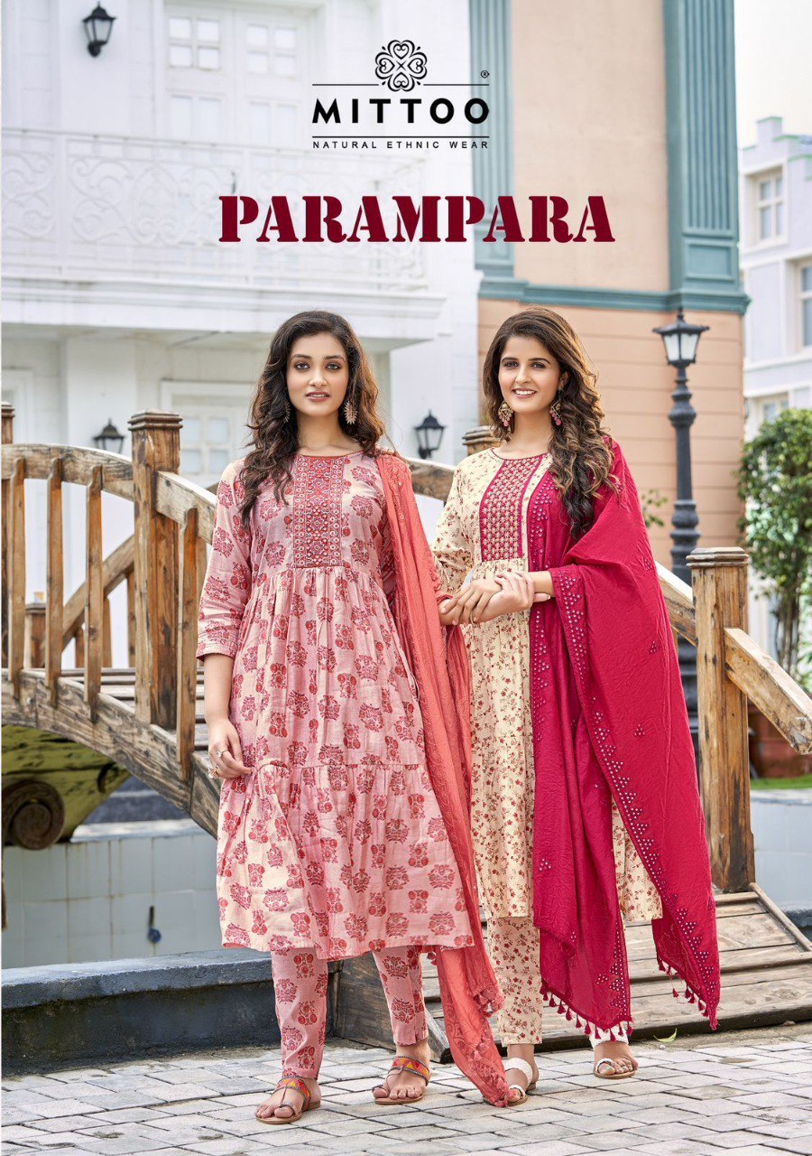 Parampara Mittoo Chanderi Viscose Readymade Anarkali Suits Wholesaler