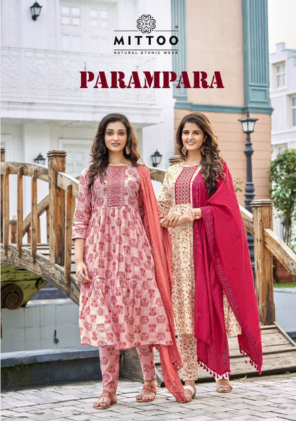 Parampara Mittoo Chanderi Viscose Readymade Anarkali Suits Wholesaler