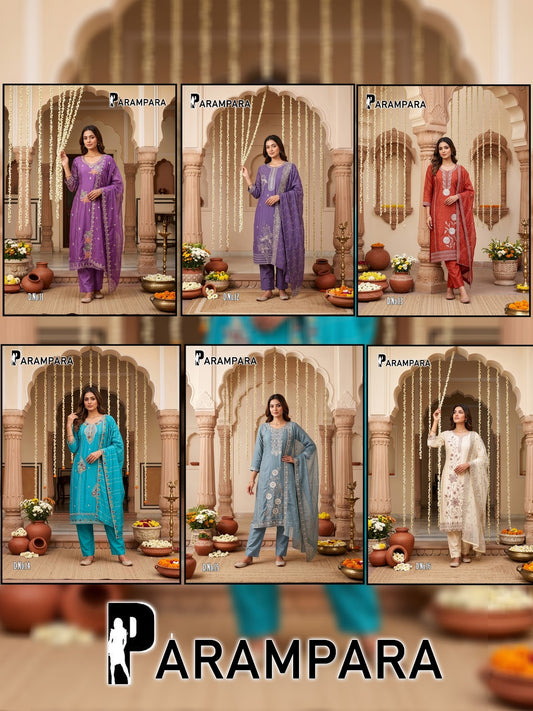 Parampara Prmnt Roman Simmer Readymade Pant Style Suits Supplier Ahmedabad