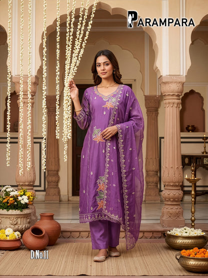 Parampara Prmnt Roman Simmer Readymade Pant Style Suits Supplier Ahmedabad