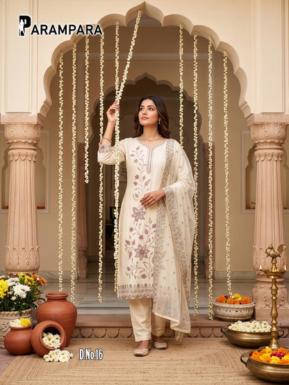 Parampara Prmnt Roman Simmer Readymade Pant Style Suits Supplier Ahmedabad