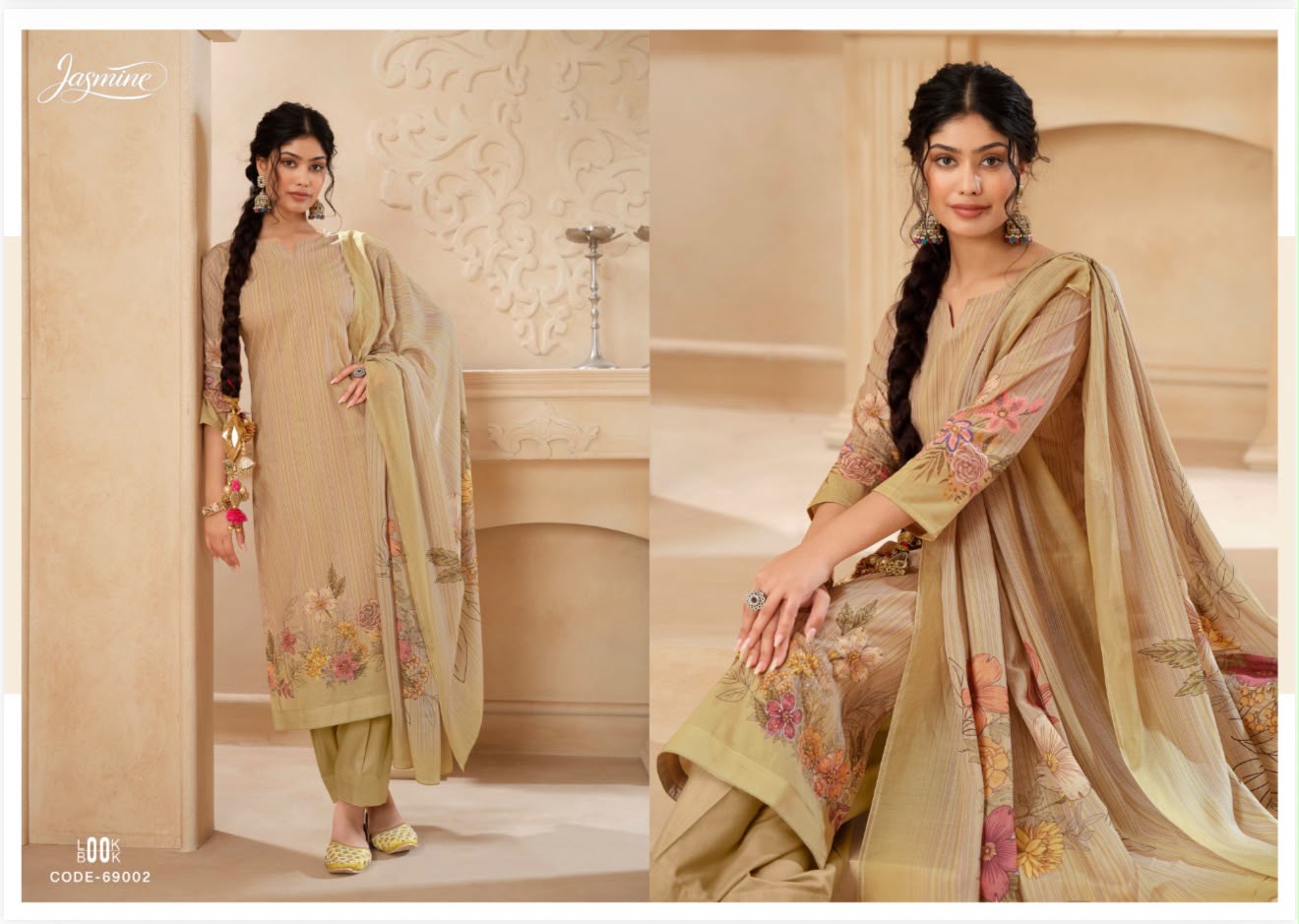Paranda Jasmine Lawn Cotton Pakistani Salwar Suits Manufacturer Ahmedabad