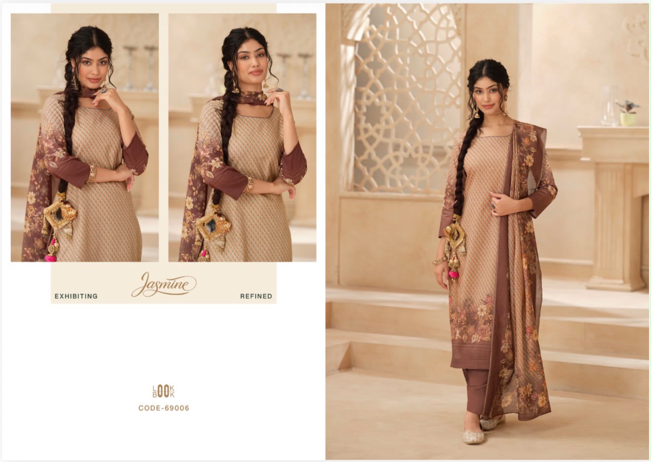 Paranda Jasmine Lawn Cotton Pakistani Salwar Suits Manufacturer Ahmedabad