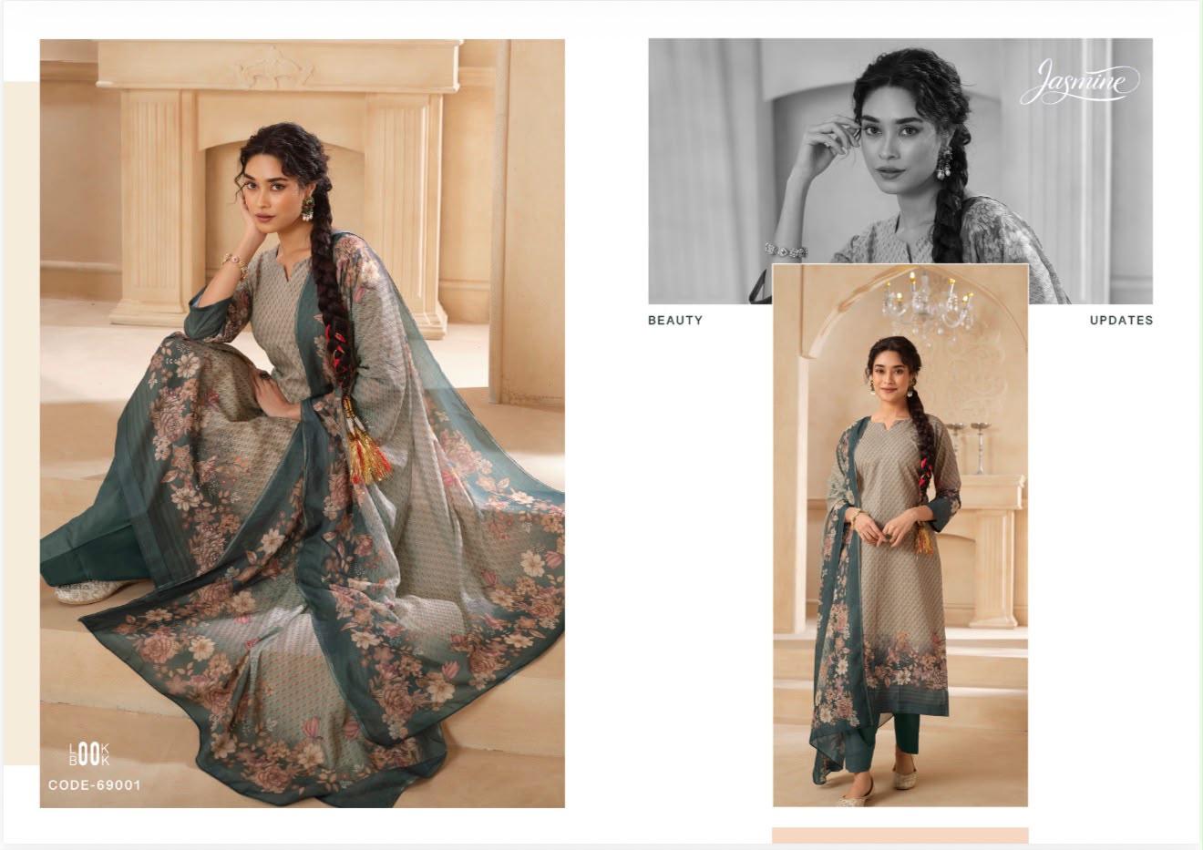 Paranda Jasmine Lawn Cotton Pakistani Salwar Suits Manufacturer Ahmedabad