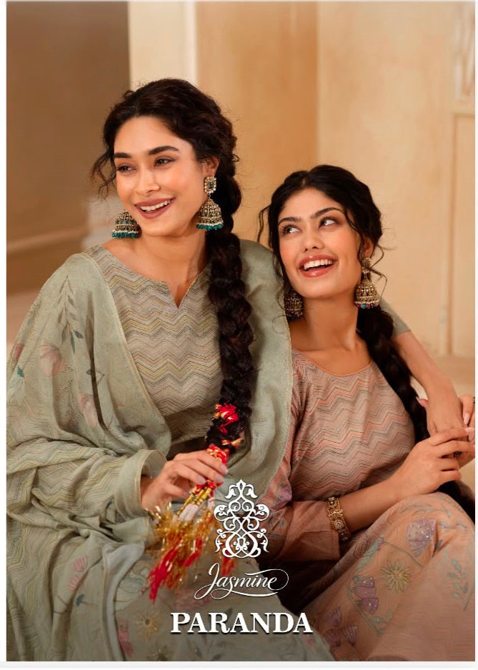 Paranda Jasmine Lawn Cotton Pakistani Salwar Suits Manufacturer Ahmedabad