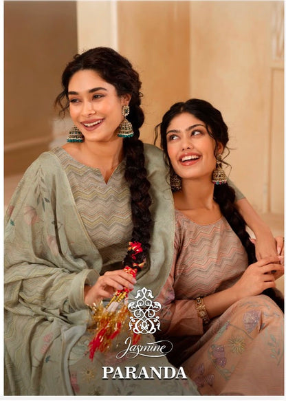 Paranda Jasmine Lawn Cotton Pakistani Salwar Suits Manufacturer Ahmedabad