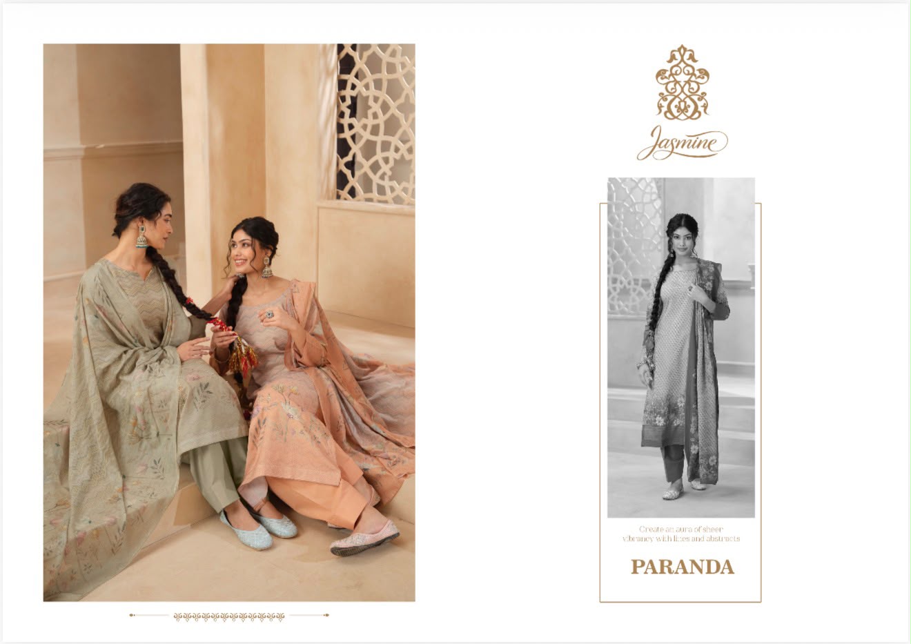 Paranda Jasmine Lawn Cotton Pakistani Salwar Suits Manufacturer Ahmedabad