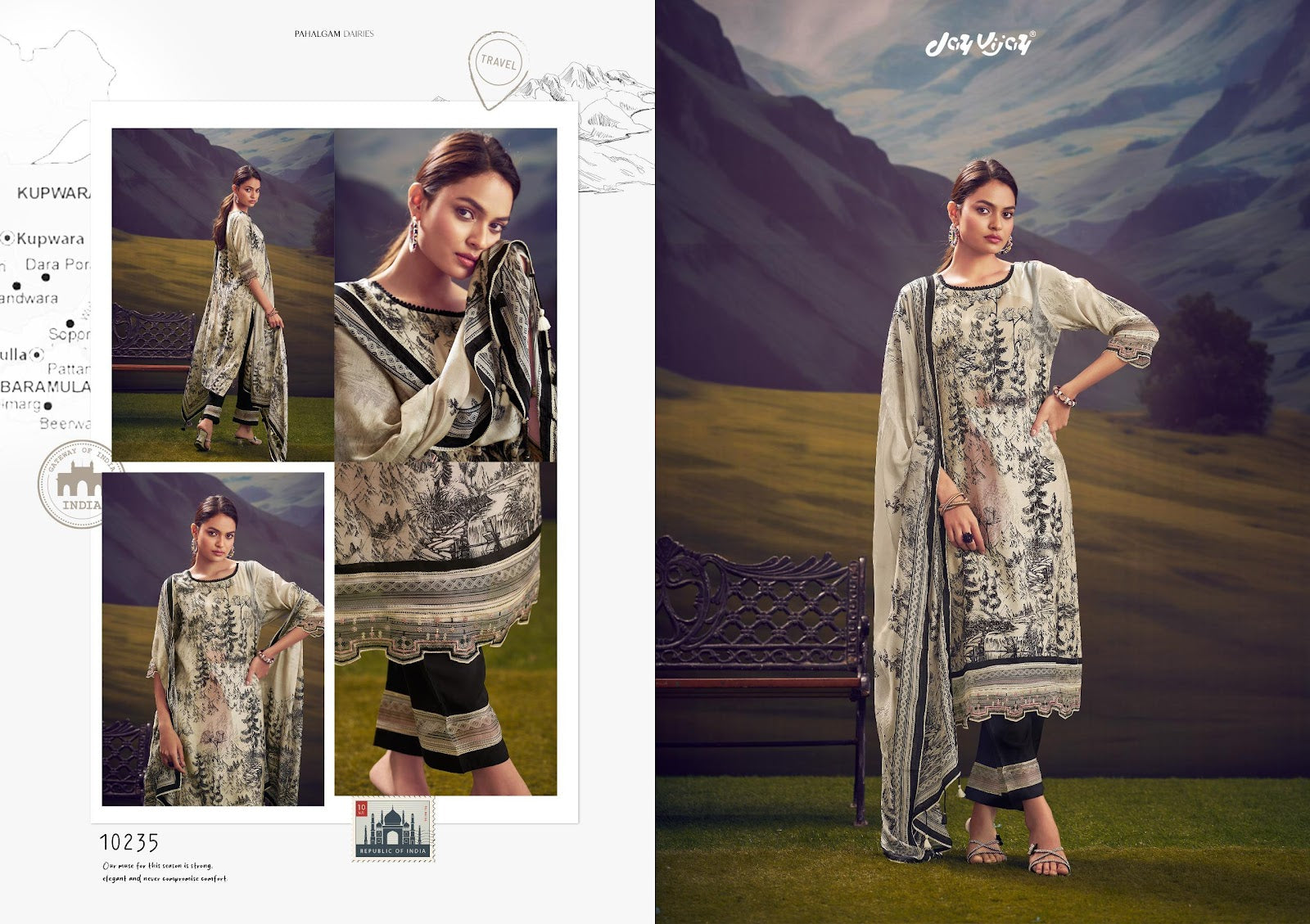 Parchaiy Vol 2 Jay Vijay Pure Muslin Pant Style Suits Exporter Ahmedabad