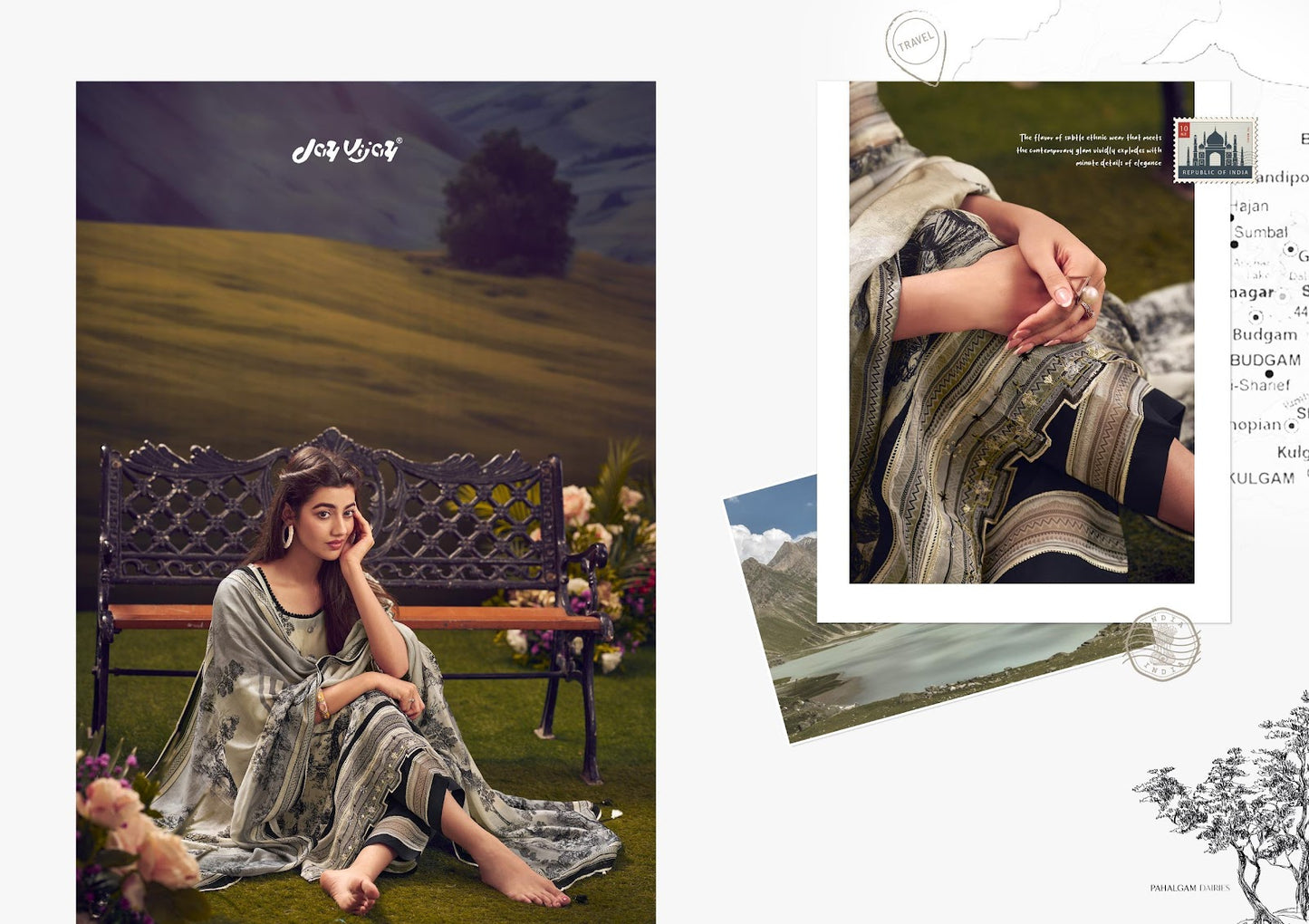 Parchaiy Vol 2 Jay Vijay Pure Muslin Pant Style Suits Exporter Ahmedabad