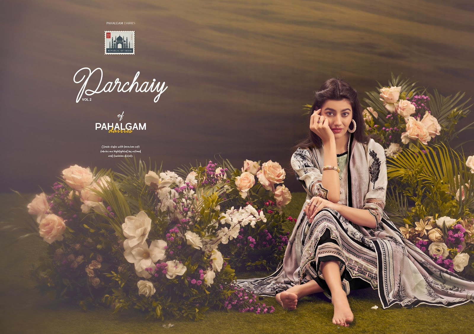 Parchaiy Vol 2 Jay Vijay Pure Muslin Pant Style Suits Exporter Ahmedabad