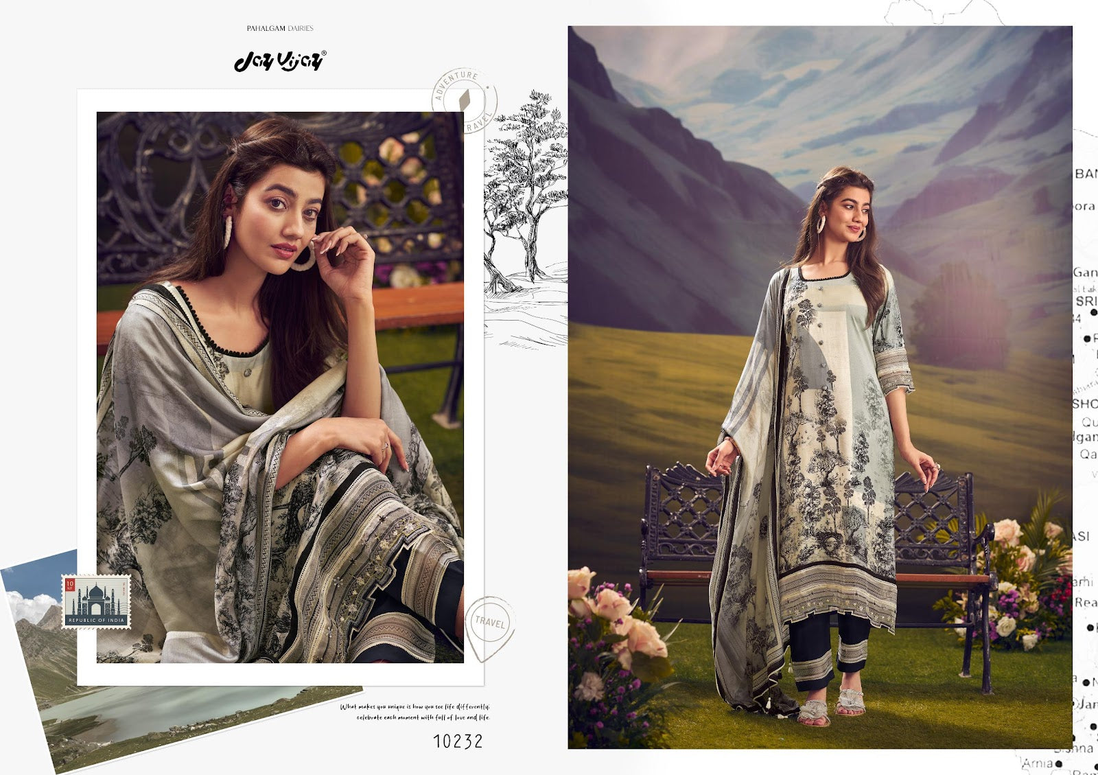 Parchaiy Vol 2 Jay Vijay Pure Muslin Pant Style Suits Exporter Ahmedabad