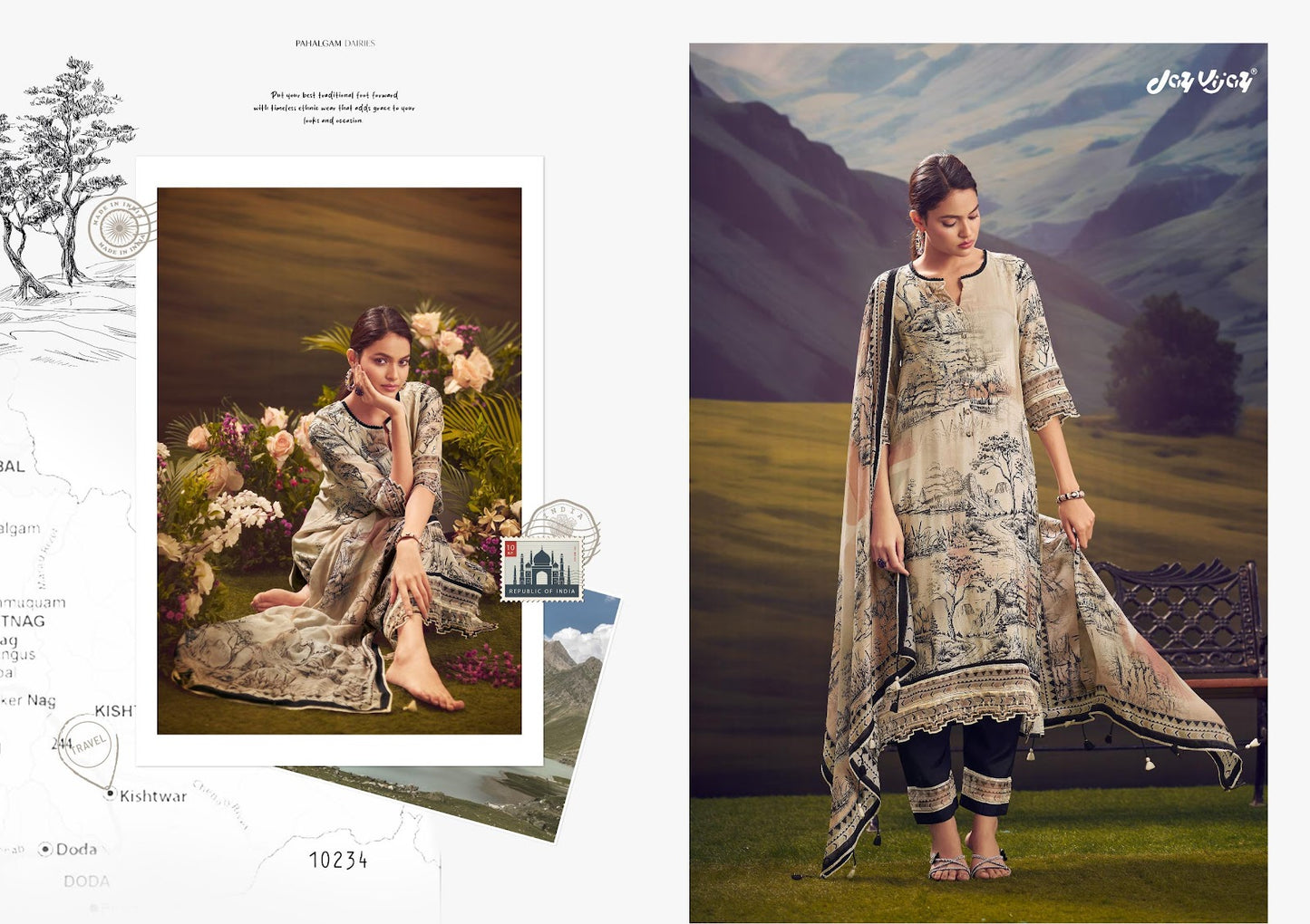 Parchaiy Vol 2 Jay Vijay Pure Muslin Pant Style Suits Exporter Ahmedabad