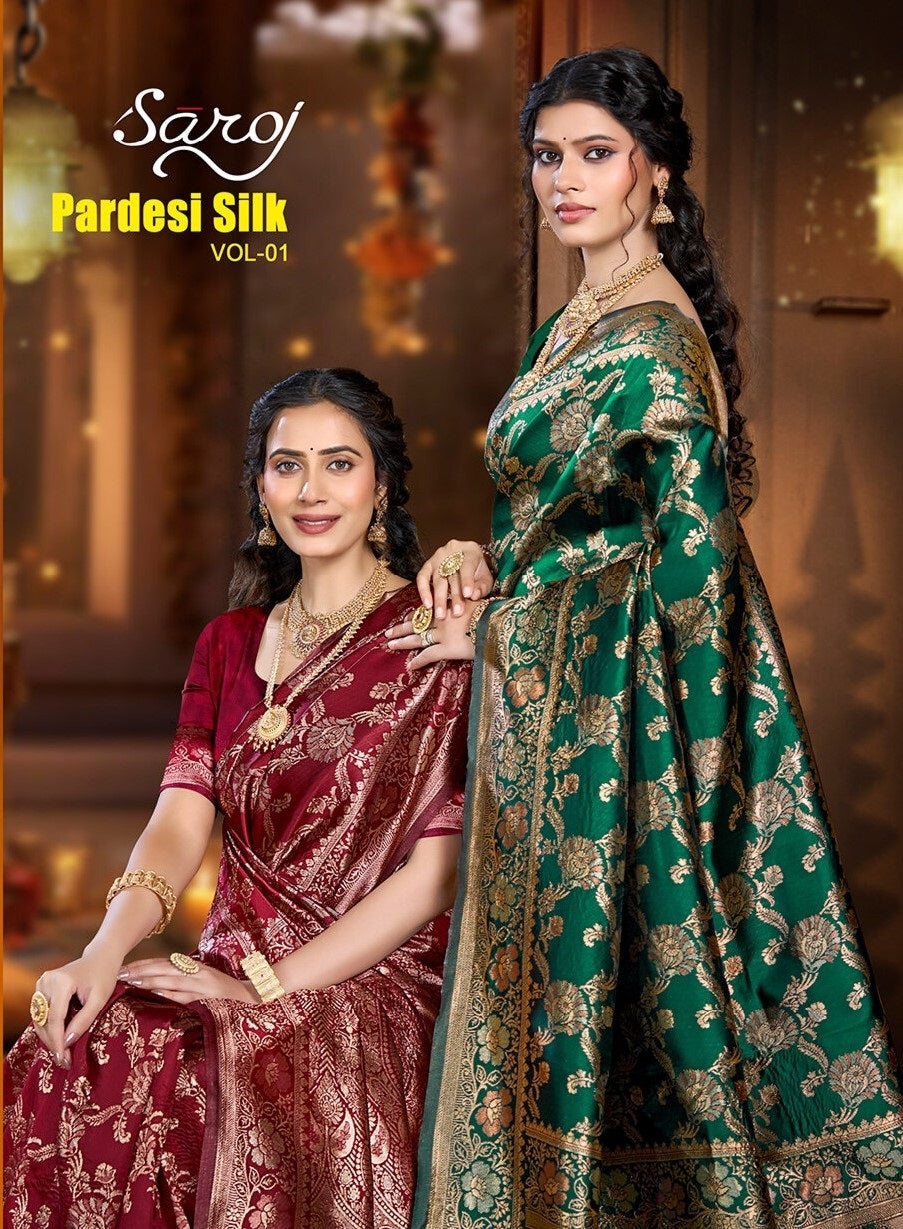 Pardesi Silk Vol 1 Saroj Soft Silk Sarees Manufacturer Ahmedabad