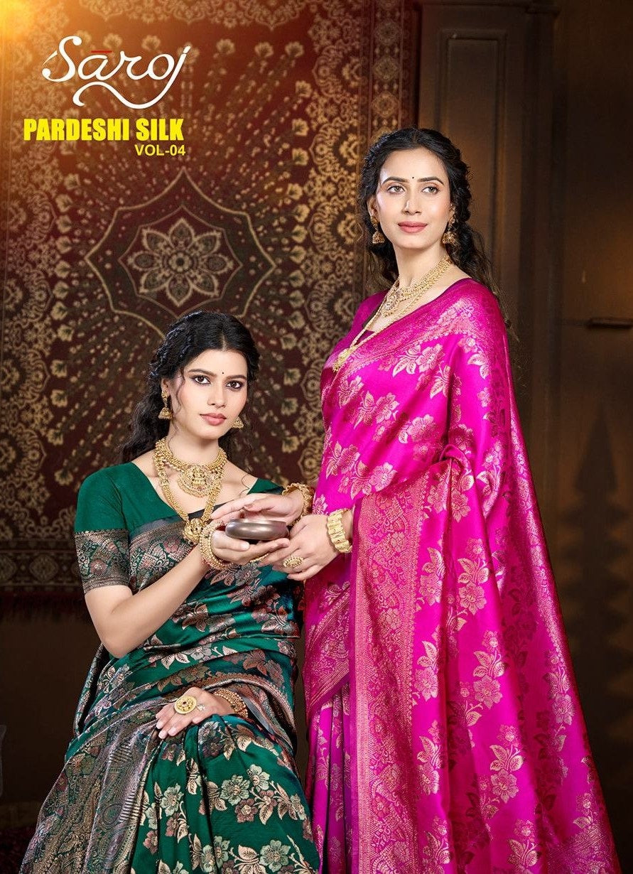 Pardesi Silk Vol 4 Saroj Soft Silk Sarees Wholesaler Ahmedabad