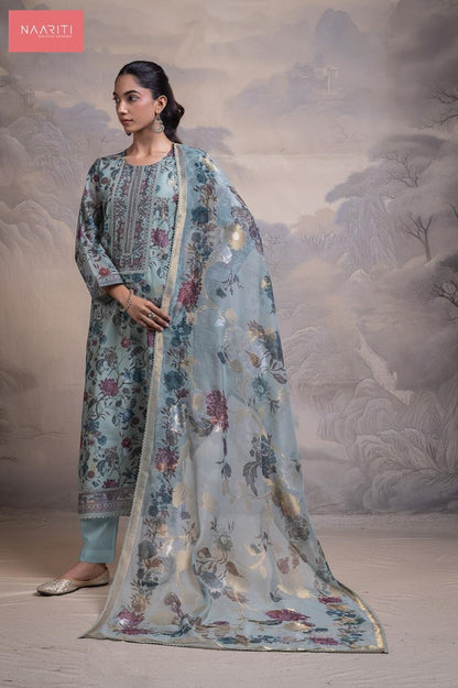 Pareen 130 Naariti Mul Chanderi Pant Style Suits Supplier India