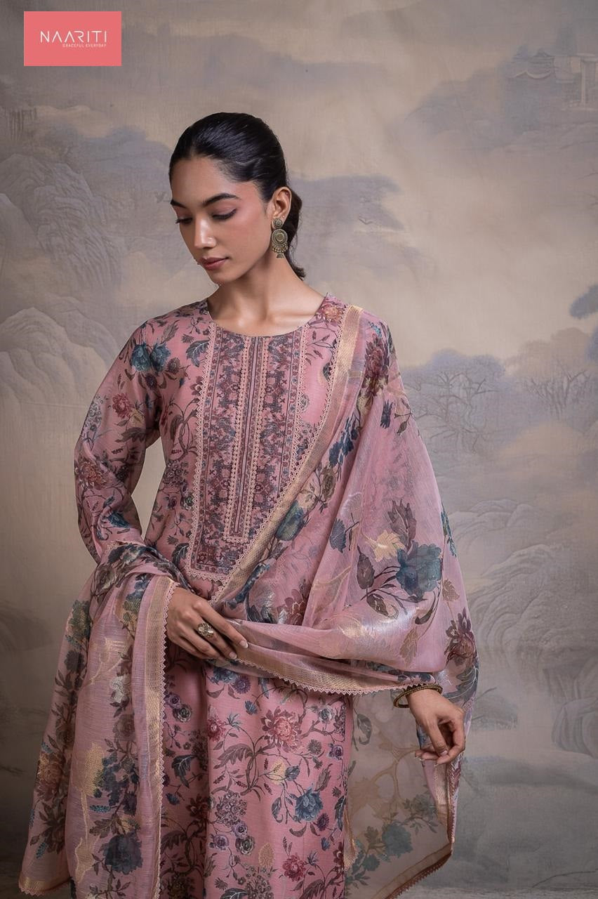 Pareen 130 Naariti Mul Chanderi Pant Style Suits Supplier India