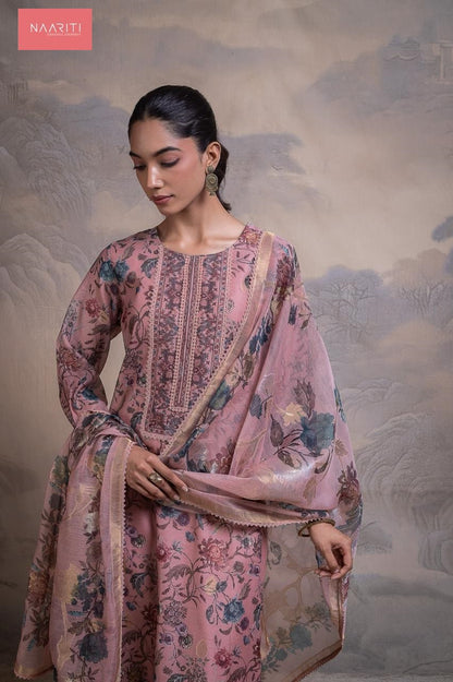 Pareen 130 Naariti Mul Chanderi Pant Style Suits Supplier India