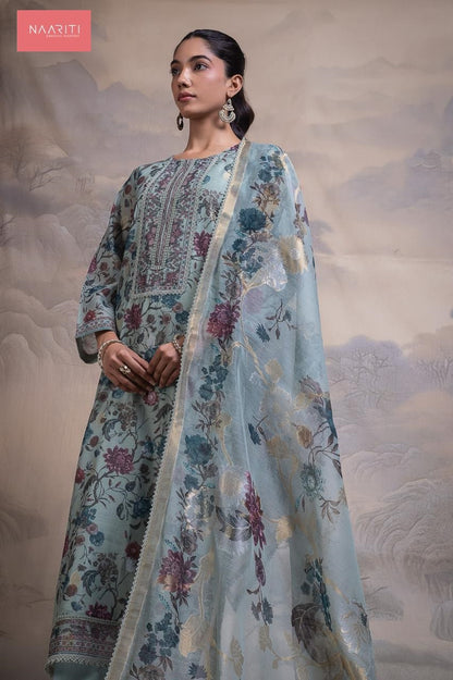 Pareen 130 Naariti Mul Chanderi Pant Style Suits Supplier India