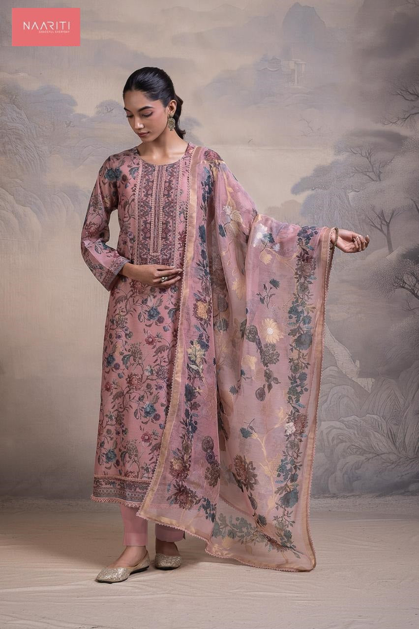 Pareen 130 Naariti Mul Chanderi Pant Style Suits Supplier India