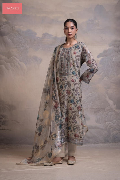 Pareen 130 Naariti Mul Chanderi Pant Style Suits Supplier India