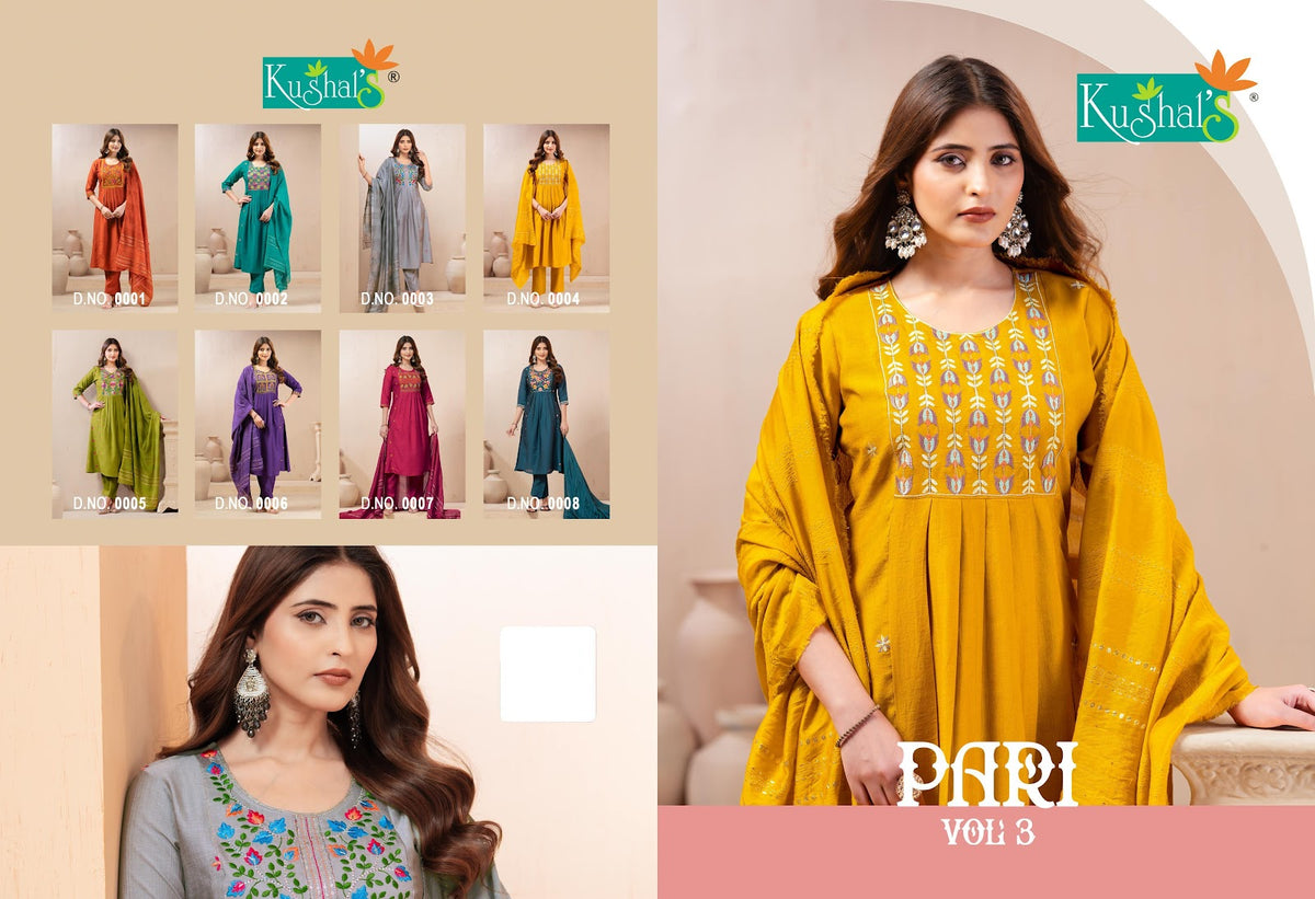 Pari Kushal Vertican Readymade Pant Style Suits Exporter Ahmedabad