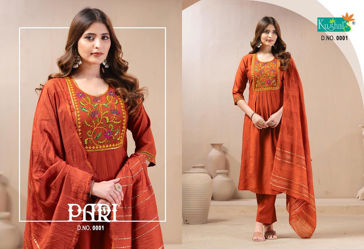 Pari Kushal Vertican Readymade Pant Style Suits Exporter Ahmedabad
