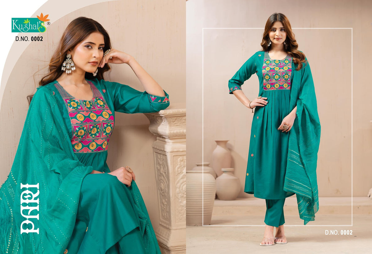 Pari Kushal Vertican Readymade Pant Style Suits Exporter Ahmedabad