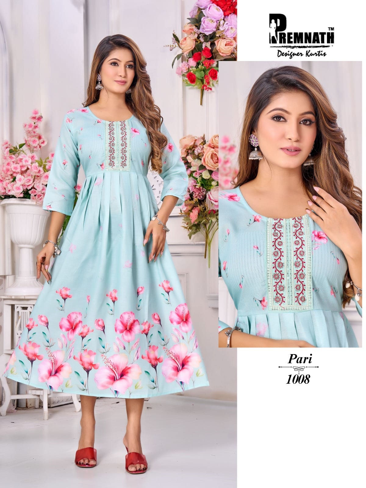 Pari Premnath Two Tone Anarkali Kurtis Wholesaler India