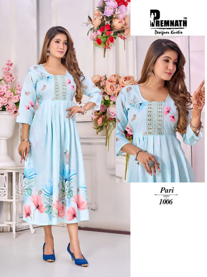 Pari Premnath Two Tone Anarkali Kurtis Wholesaler India