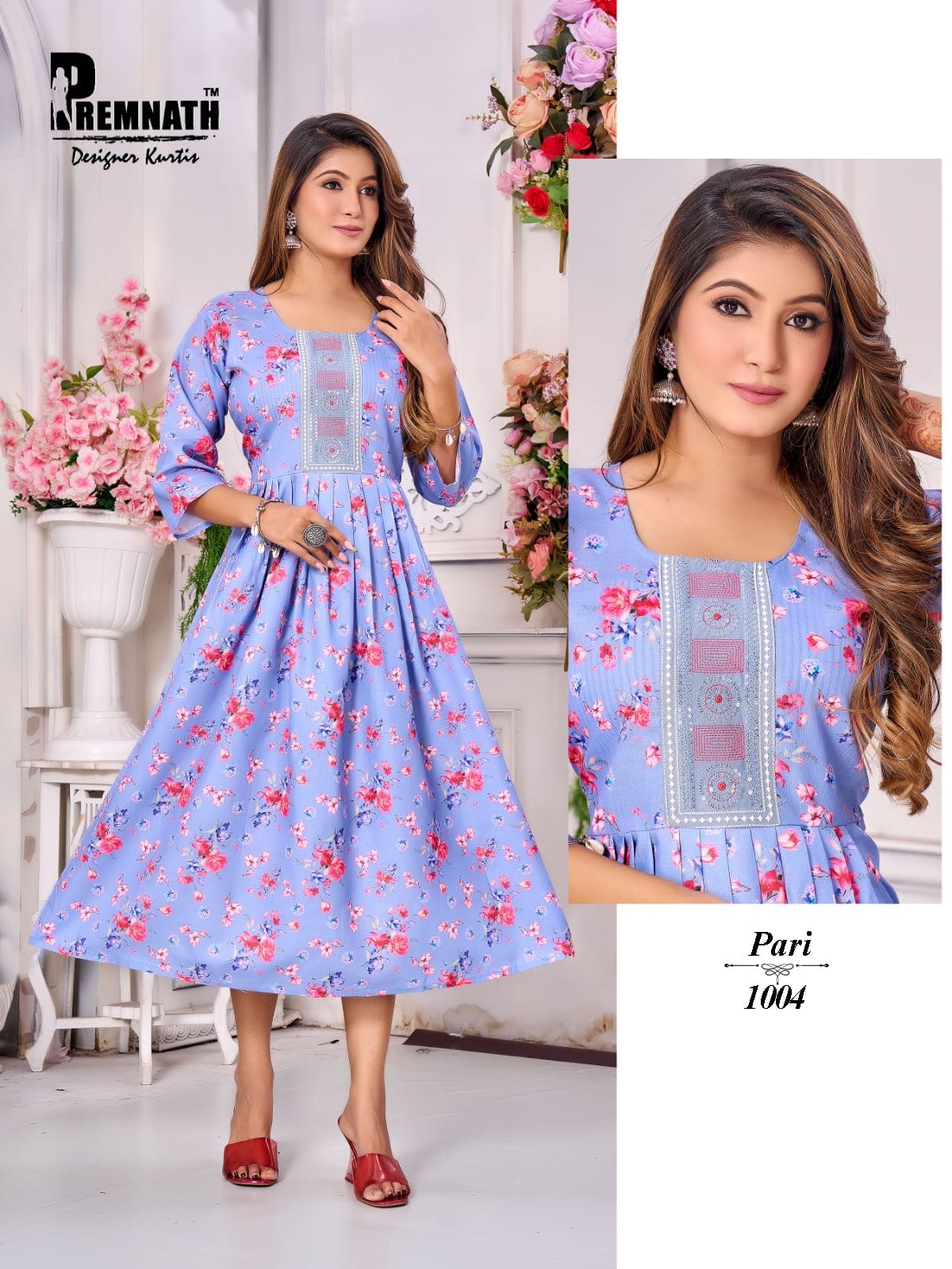 Pari Premnath Two Tone Anarkali Kurtis Wholesaler India
