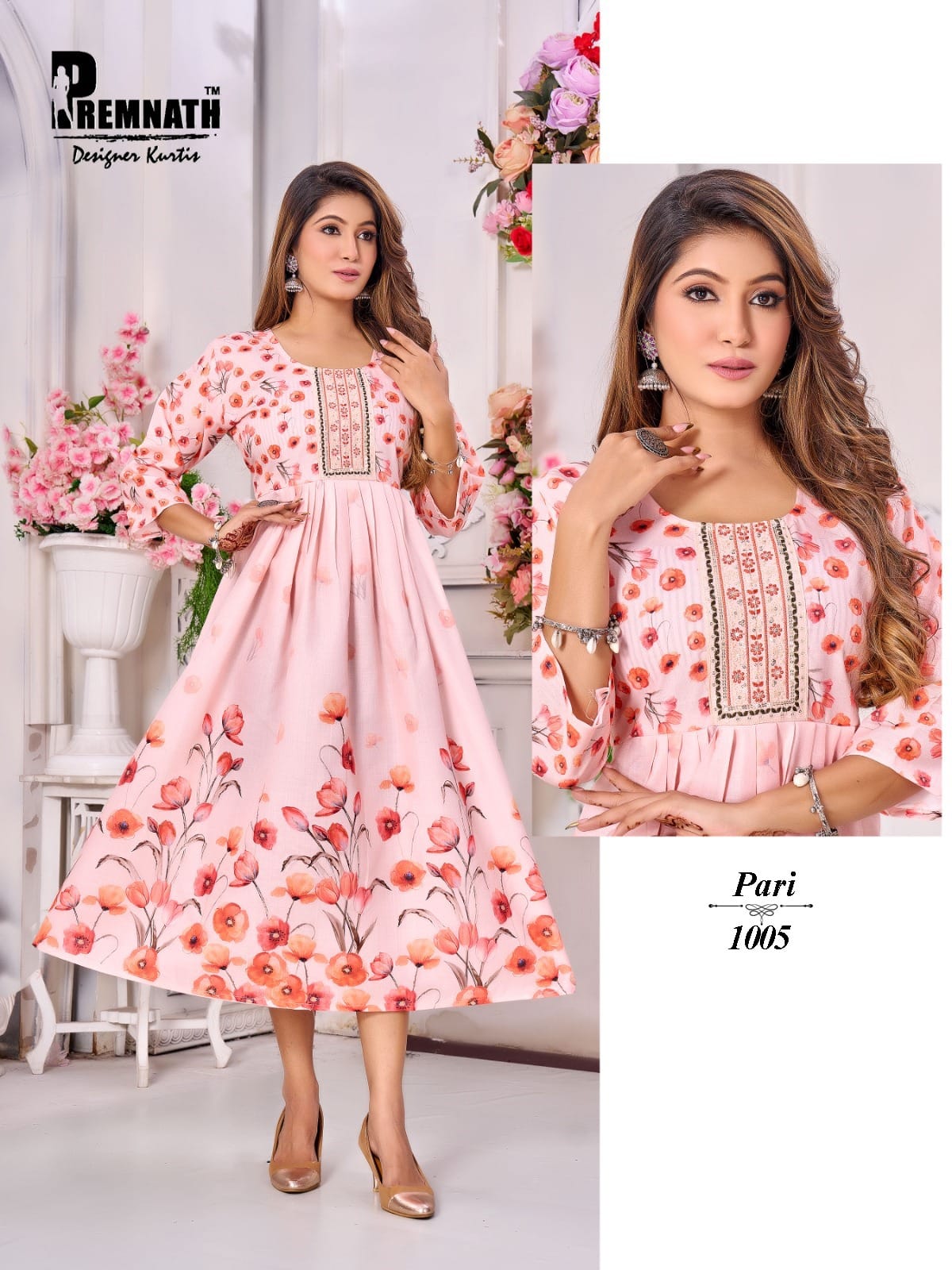 Pari Premnath Two Tone Anarkali Kurtis Wholesaler India