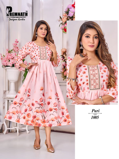 Pari Premnath Two Tone Anarkali Kurtis Wholesaler India