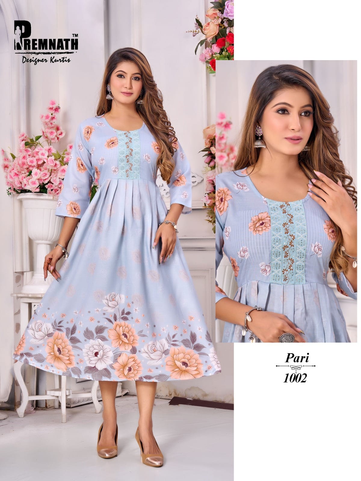 Pari Premnath Two Tone Anarkali Kurtis Wholesaler India