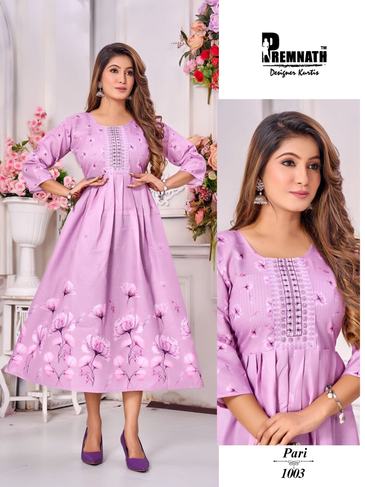 Pari Premnath Two Tone Anarkali Kurtis Wholesaler India