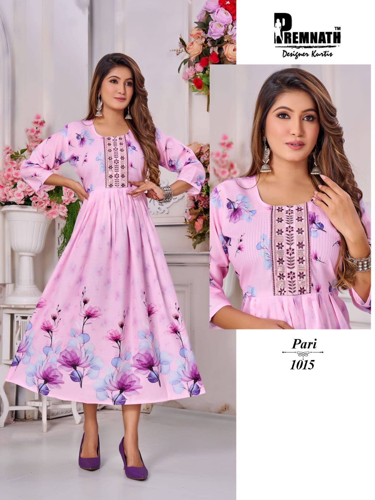 Pari Premnath Two Tone Anarkali Kurtis Wholesaler India
