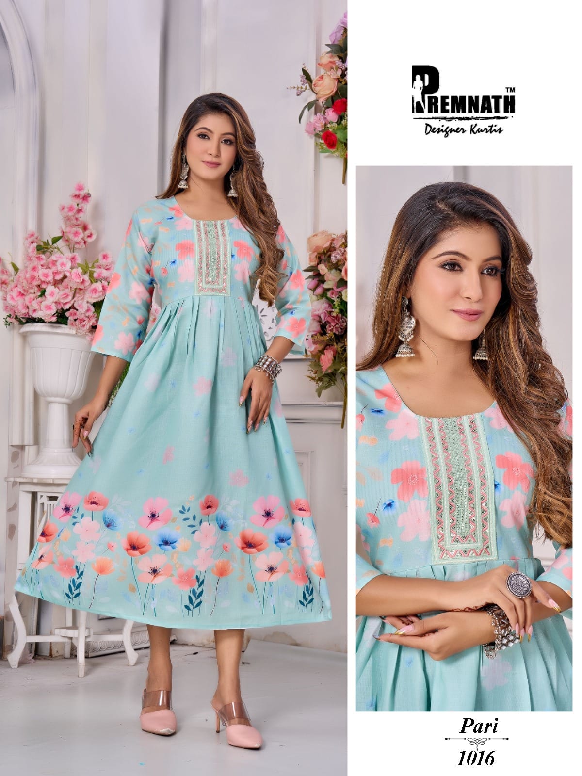 Pari Premnath Two Tone Anarkali Kurtis Wholesaler India
