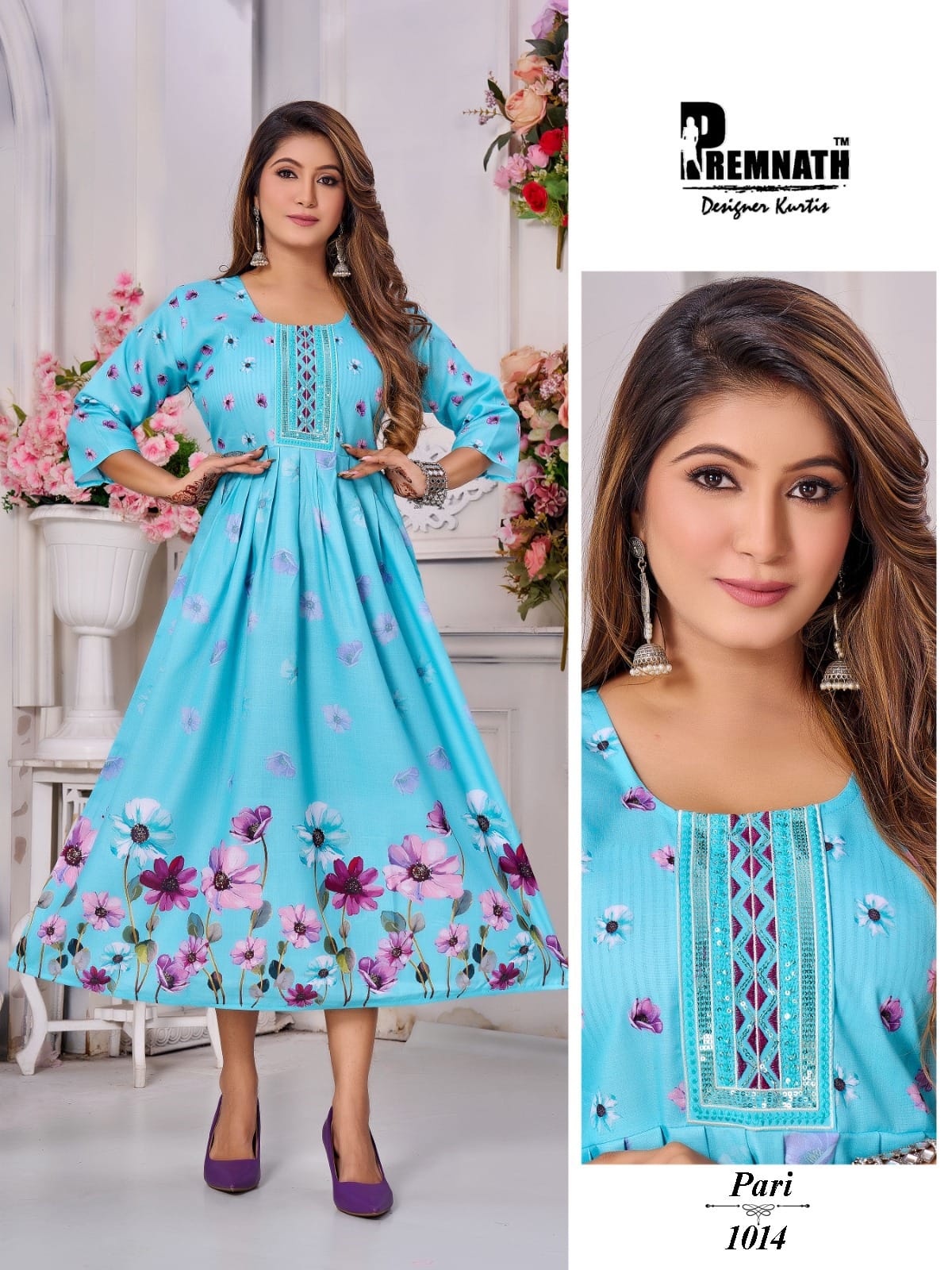 Pari Premnath Two Tone Anarkali Kurtis Wholesaler India