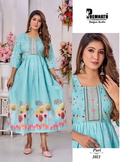 Pari Premnath Two Tone Anarkali Kurtis Wholesaler India