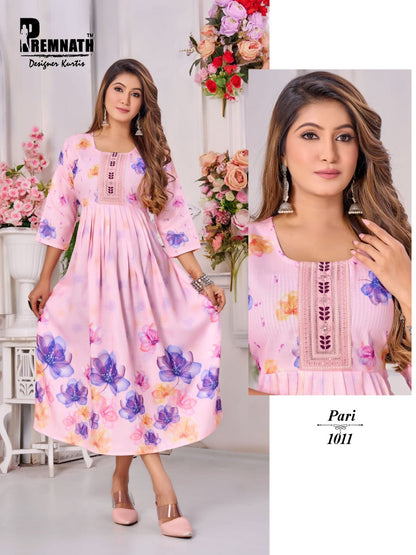 Pari Premnath Two Tone Anarkali Kurtis Wholesaler India