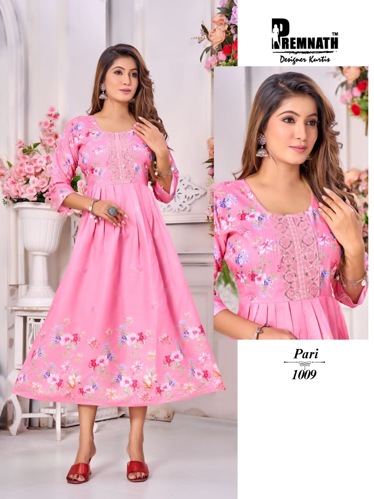 Pari Premnath Two Tone Anarkali Kurtis Wholesaler India