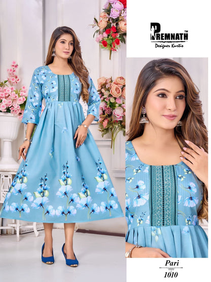Pari Premnath Two Tone Anarkali Kurtis Wholesaler India