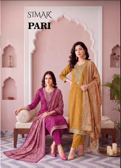 Pari Simar Viscose Jacquard Pashmina Suits Supplier Ahmedabad