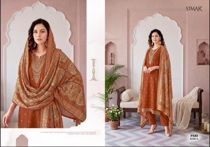 Pari Simar Viscose Jacquard Pashmina Suits Supplier Ahmedabad