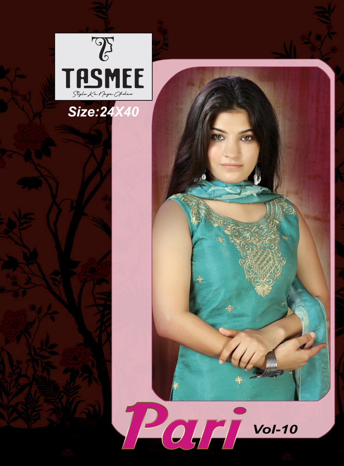 Pari Vol 10 Tasmee Roman Silk Girls Readymade Palazzo Suits Wholesaler