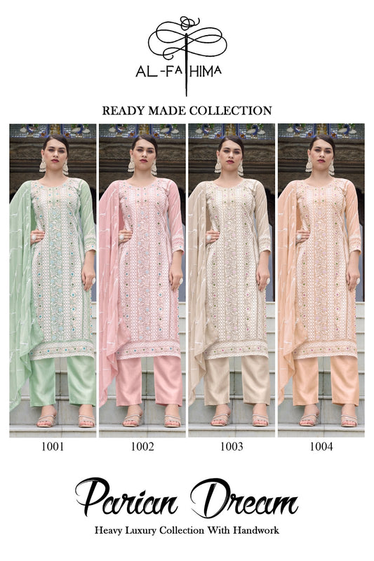 Parian Dream Al Fathima Faux Georgette Pakistani Readymade Suits Wholesale Price