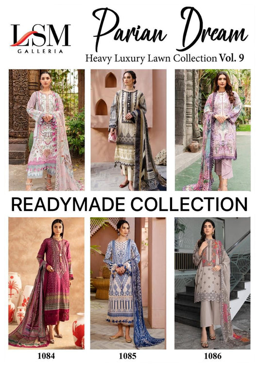 Parian Dream Luxury Lawn Collection Vol 9 Lsm Galleria Karachi Readymade Suits Wholesale Rate