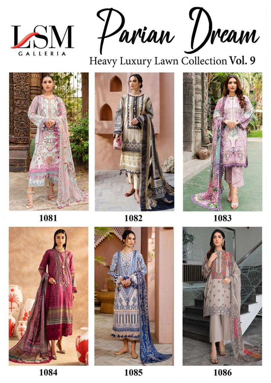 Parian Dream Luxury Lawn Collection Vol 9 Lsm Galleria Pure Lawn Karachi Salwar Suits Wholesaler