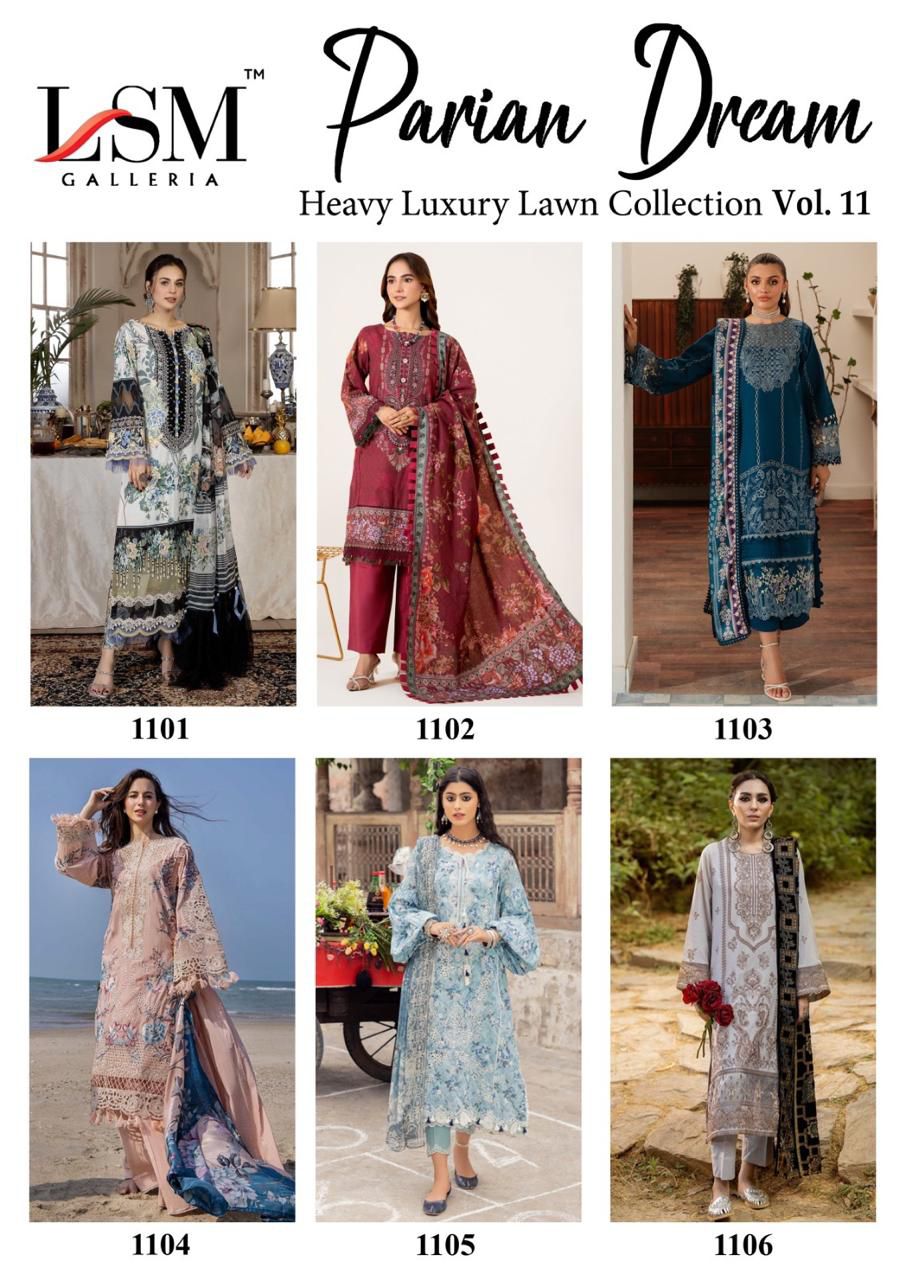 Parian Dream Vol 11 Luxury Lawn Collection Lsm Galleria Karachi Salwar Suits Wholesale Price