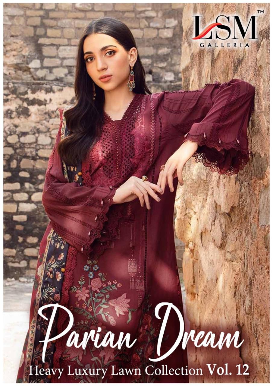 Parian Dream Vol 12 Luxury Lawn Collection Lsm Galleria Karachi Salwar Suits Supplier India
